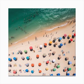 Aerial View Beach Club Summer Photography 3 Canvas Print