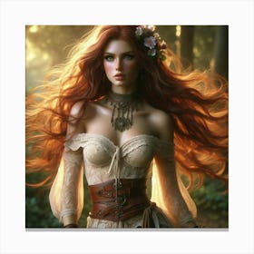 Red Haired Beauty 2 Canvas Print