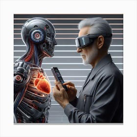 Man And A Robot 1 Canvas Print