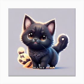 Cute Black Kitten 1 Canvas Print