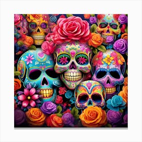 Day Of The Dead Skulls 11 Canvas Print