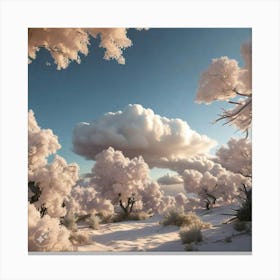 Pink Trees In The Snow Canvas Print