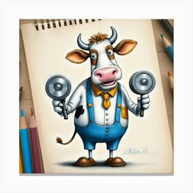 Cartoon Cow 20 Canvas Print