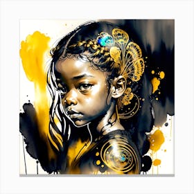 Girl With Feathers Canvas Print