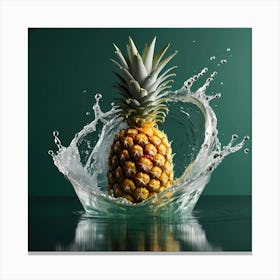 Pineapple Splashing Water Canvas Print