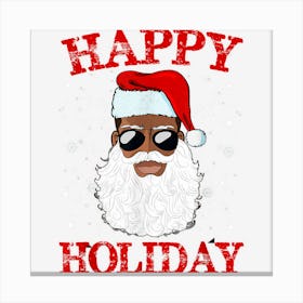 Black Happy Holidays African American Santa Claus Canvas Print