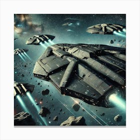 Camouflaged Warships Scifi Canvas Print