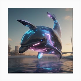 Futuristic Dolphin Canvas Print