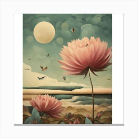 Lotus Flower Painting Canvas Print