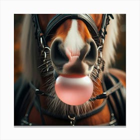 Horse Chewing Gum Canvas Print
