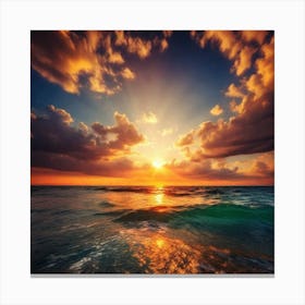 Sunset Over The Ocean 243 Canvas Print