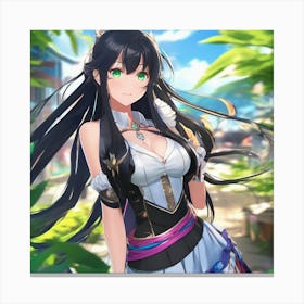 Anime wearing dress Canvas Print