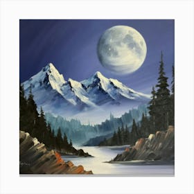 The Moon And The Snow Canvas Print