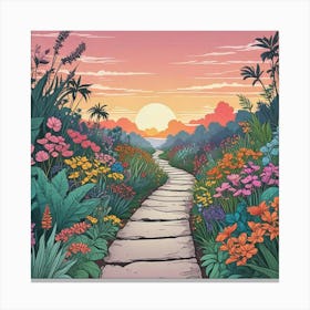 Into The Garden Ai Art Wall Art Design Illustration (18) Canvas Print