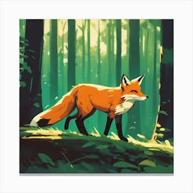 Fox In The Forest 24 Canvas Print