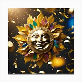 Golden Sun smile Canvas Print