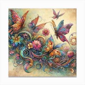 Colorful Butterflies 3 Canvas Print