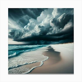 Storm At The Beach Canvas Print