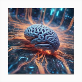 Brain In A Network Canvas Print