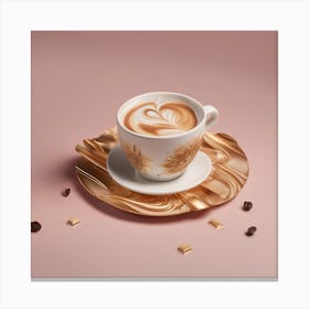 Gold Cup Of Coffee Canvas Print