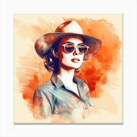 Woman In Hat Canvas Print