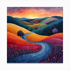 Road To The Sunset 3 Canvas Print