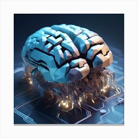 Brain On Circuit Board 24 Canvas Print