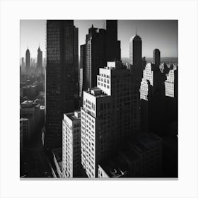 Black And White Cityscape 1 Canvas Print