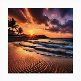 Sunset On The Beach 281 Canvas Print