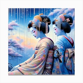 Japan Traditional Geisha Illustration By Ad 141 Canvas Print