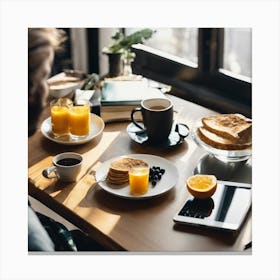 Breakfast At Home Canvas Print