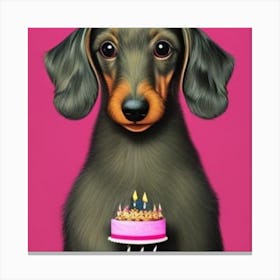 Birthday Dachshund Canvas Print