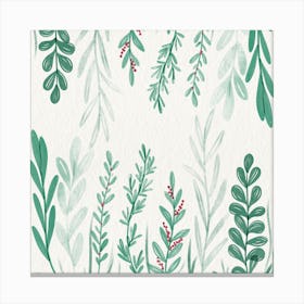 Watercolor Leaves Pattern Canvas Print