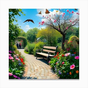 Garden In Spring Canvas Print