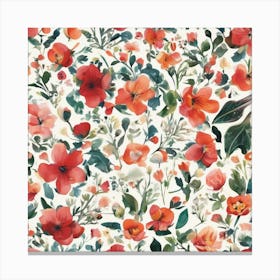 Vintage Flowers wallpaper Canvas Print