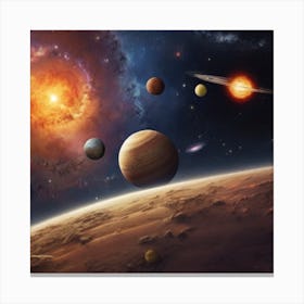 Planets In Space Canvas Print