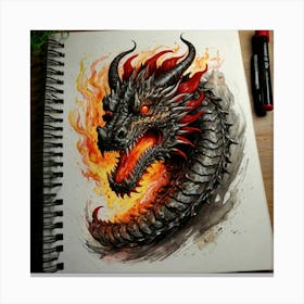 Dragon Drawing 1 Canvas Print