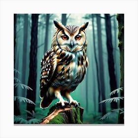 Owl In The Forest 23 Canvas Print