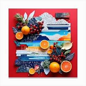 Paper Cut-Outs, Produce An Eclectic Collage Combining Calligraphy Textured Paint Swatches And Cut Out Elements Canvas Print