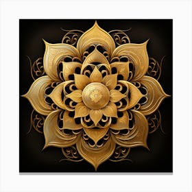 Golden Lotus Flower 2 Canvas Print