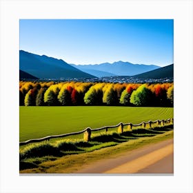 Autumn Road In New Zealand Canvas Print