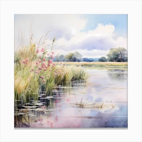 AI Tranquil Fen Serenade Art Print  Canvas Print