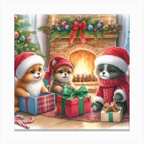 Christmas Kittens 1 Canvas Print