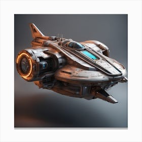 A Highly Detailed 3d Model Of A Sci Fi Spaceship W Canvas Print