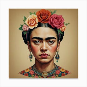 Frida Kahlo Frida Floral Art Print Canvas Print