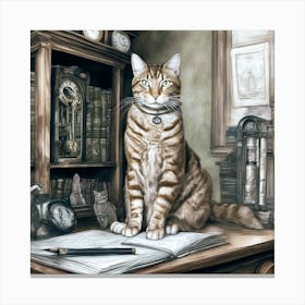 Treacle The Library Cat Canvas Print