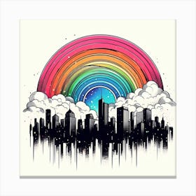 Rainbow City Skyline Canvas Print