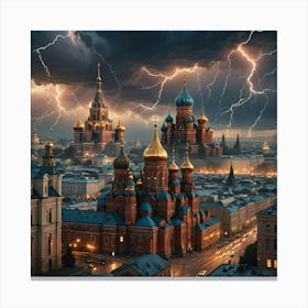 Lightning Over Moscow Canvas Print