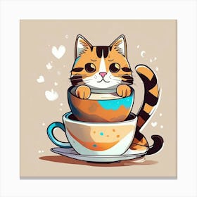 amine Cat In A Cup Canvas Print