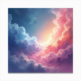 Cosmic Watercolor Art With Soft, Swirling Colors 1 Canvas Print